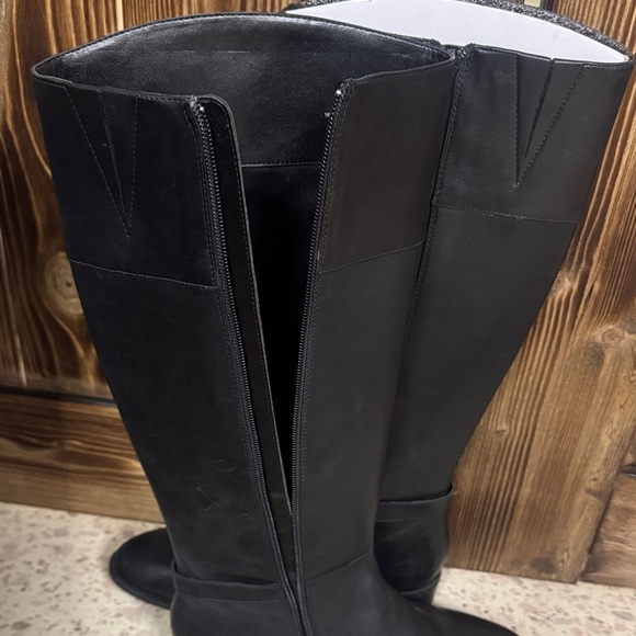 Polo by Ralph Lauren Black Leather Over the Knee Boots - Picture 6 of 8